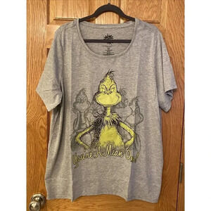 Women's The Grinch You're A Mean One Holiday Graphic Tee Top 2X